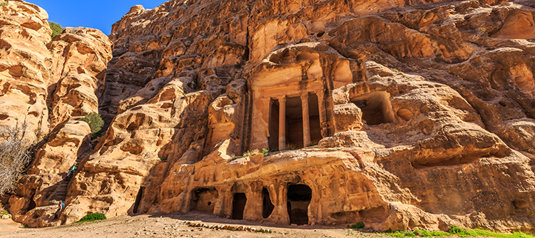 The Lost City of Petra, carved from Jordan's red sandstone cliffs