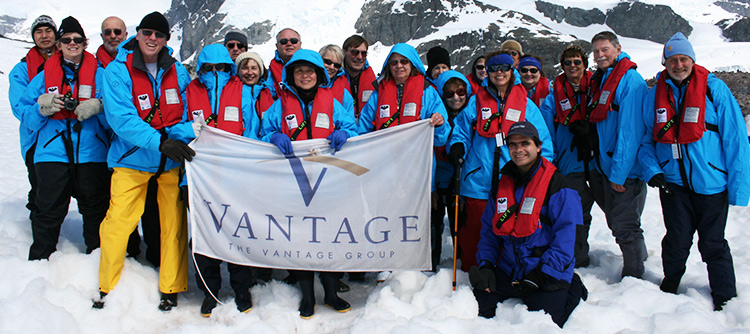 Vantage travelers set foot on Antarctica
